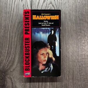 Halloween VHS John Carpenter Blockbuster Presents Jamie Lee Curtis Horror Movie